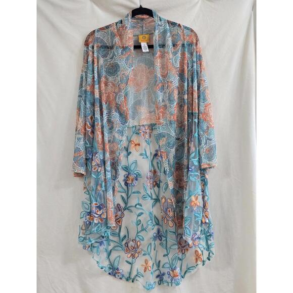 Ruby Rd. Sheer Floral Patterned Cardigan Size S - Picture 1 of 5
